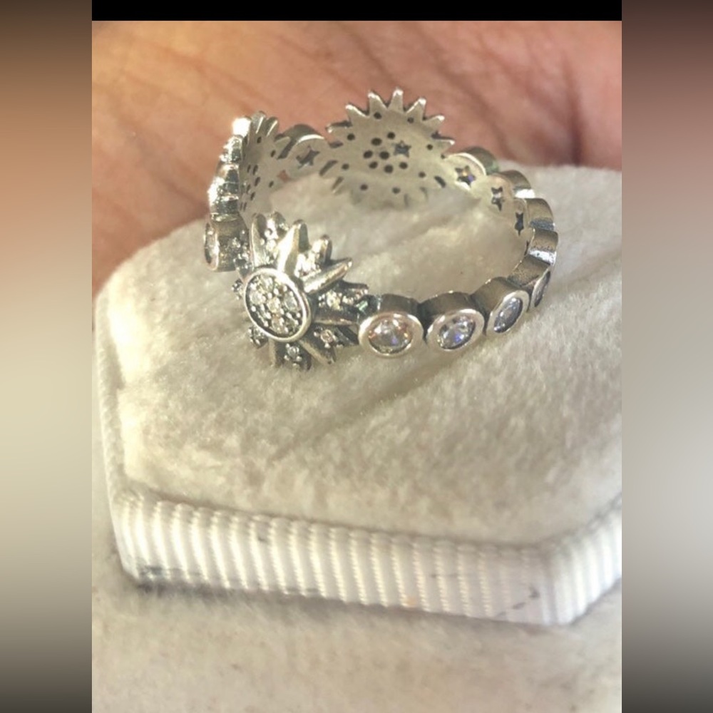 Celestial Pure Silver Size 56 Ring With Swarovski… - image 5